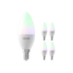 Mehrfachpackung 5x Calex Smart Tuya Wifi E14 Kerze 5W 470lm - 822-840 Abstimmbares Weiß | RGBW - Dimmbar - Ersatz für 40W